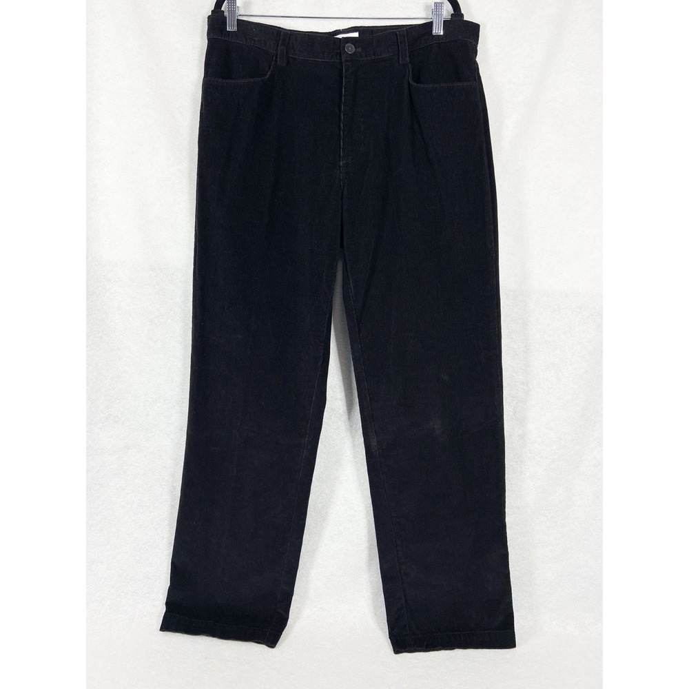 Calvin Klein Pants Mens 36x32 Black Corduroy Straight Leg Cotton Flat Front